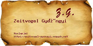 Zeitvogel Gyöngyi névjegykártya
